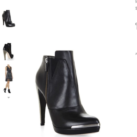 Herve Leger Black Leather Bootie - NWB